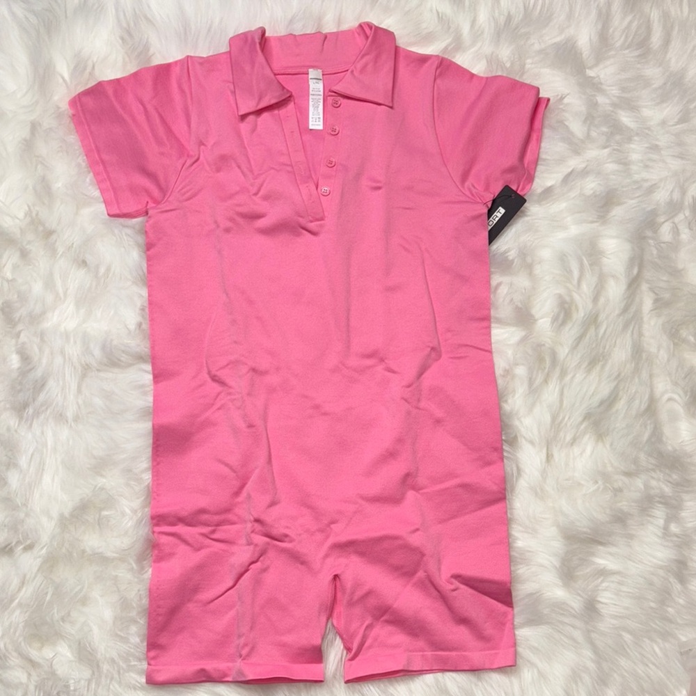 Pink Polo Romper